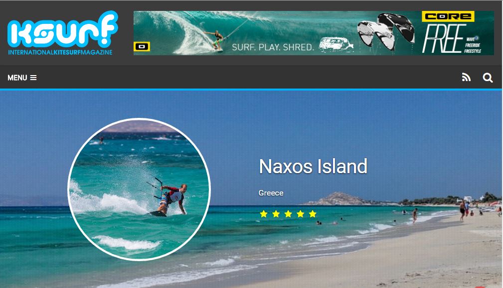 Naxos kitesurf club featured on iksurfmag travel guide!